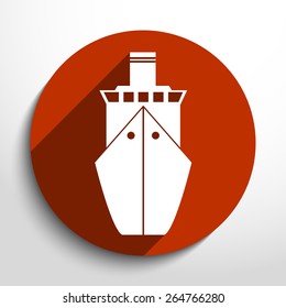 Vector ship flat icon illustration.