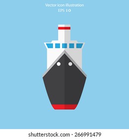 Vector ship flat icon illustration.