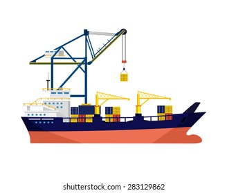 Vector ship flat illustration