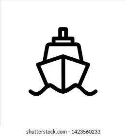 Vector ship outline web icon. transportation black symbol with flat line style icon for web site design, logo, app, UI isolated on white background