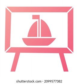 Vector Ship Painting Glyph Gradient Icon Design
