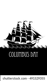 Vector ship with separate editable elements. Design for yacht clubs, shirts, etc.