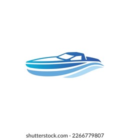 símbolo vectorial de barco de Speedboat diseño de marca náutica de cruceros