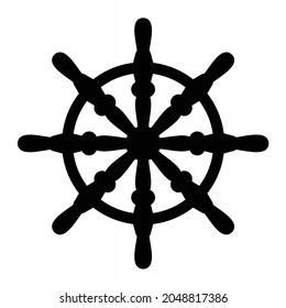 Vector Ship Wheel Glyph Icon Design
