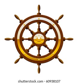 Vector Ship Wheel Illustration