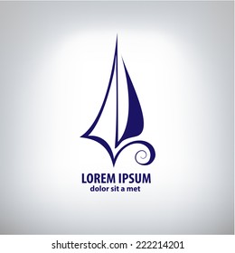 Vector ship, yacht sign corporate logo. Company logo design.