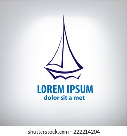 Vector ship, yacht sign corporate logo. Company logo design.