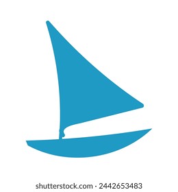 Vector ship yachts icon in flat style isolated on white background.