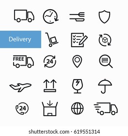 Vector shipment and delivery icons set 