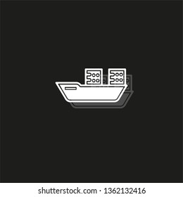 vector shipping boat illustration - travel icon - cruise boat symbol