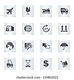 Vector shipping icons set.