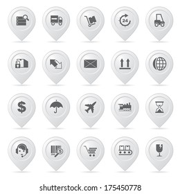 Vector shipping and logistics icons set.
