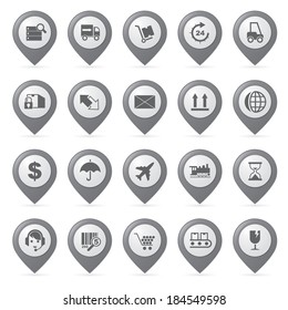 Vector shipping and logistics icons set.