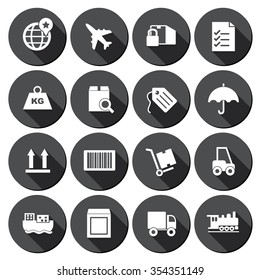 Vector shipping and transport icons set.