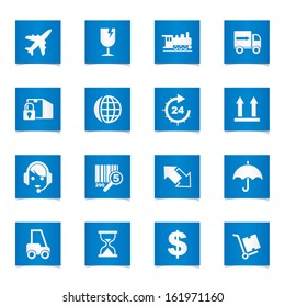 Vector shipping and transportation icons set.