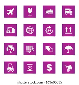 Vector shipping and transportation icons set.