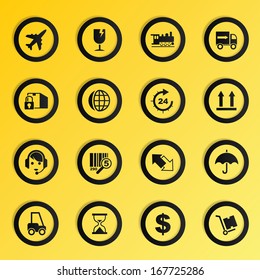 Vector shipping and transportation icons set.