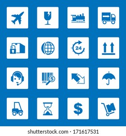 Vector shipping and transportation icons set.