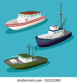 Vector Ships image design set for your illustration, postcards, poster, labels, stickers and other design needs. 