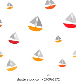Vector ships pattern for childrens textiles