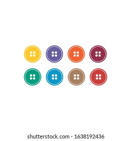 vector shirt buttons with different color variations.