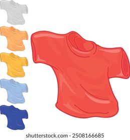 VECTOR SHIRT DRAWING WITH MANY COLORS ON ISOLATED BACKGROUND - ICON