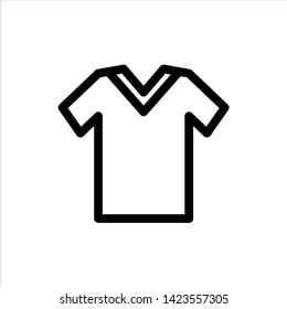 Vector shirt outline web icon. men fashion black symbol with flat line style icon for web site design, logo, app, UI isolated on white background