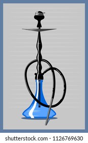 vector shisha. Hookah poster logo