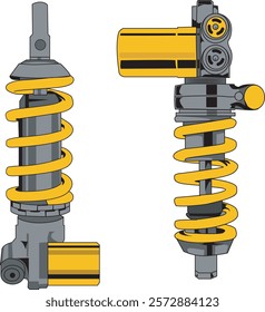 vector shockbreaker yellow for motorbike