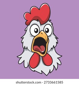Vector Shocked Chicken Face Illustration