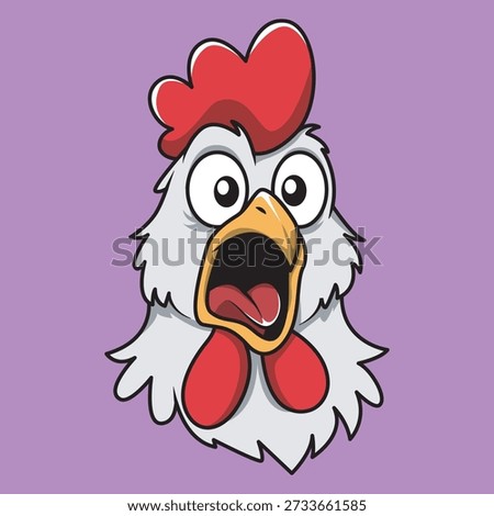Vector Shocked Chicken Face Illustration
