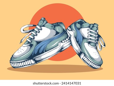 The vector shoe design with hand drawings adds an interesting impression