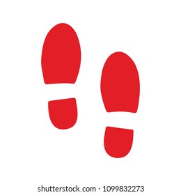 Vector Shoe Footprint Illustration - Human Foot Print Symbol, Feet Silhouette Isolated