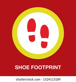 Vector Shoe Footprint Illustration - Human Foot Print Symbol, Feet Silhouette Isolated