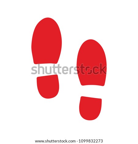 vector shoe footprint illustration - human foot print symbol, feet silhouette isolated