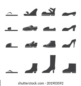 vector. shoe icon set