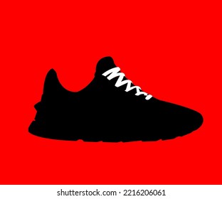 vector shoe illustration template with red background