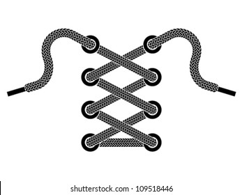vector shoe lace black symbol svg