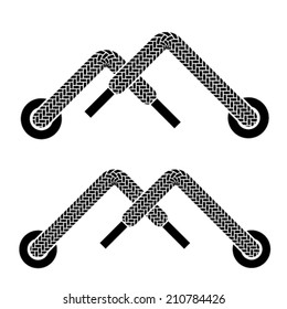 vector shoe lace mountain walking symbols