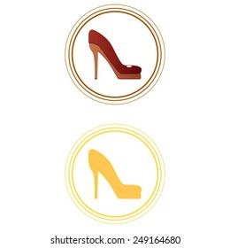 Vector shoe logo. Colored and monochrome versions.
