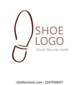 Vector shoe store logo design isolated on white background. Boots shop insignia template. Fashion and beauty industry. Stamp shoe brand sign.