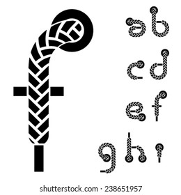 vector shoelace alphabet lower case letters 