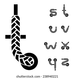 vector shoelace alphabet lower case letters part 3