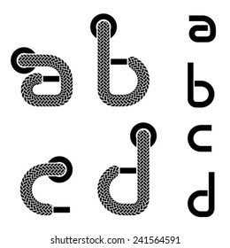 vector shoelace alphabet lower case letters a b c d