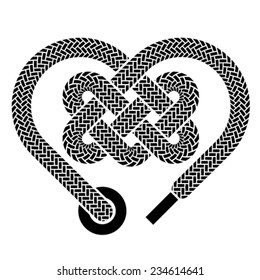 vector shoelace celtic heart black symbol