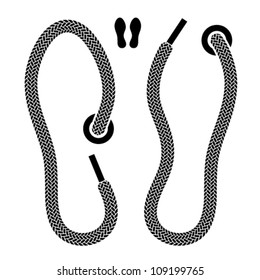 vector shoelace shoe print symbols