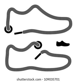 vector shoelace shoe symbols