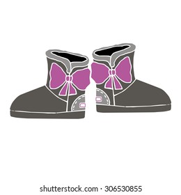 vector shoes fur suede sole color fashion