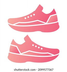 Diseño de iconos de gradiente de glifo de zapatos vectores
