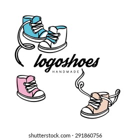 Vector shoes logo design illustration